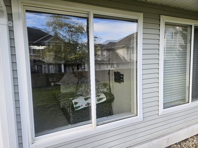 Large multi-pane window with clear new glass